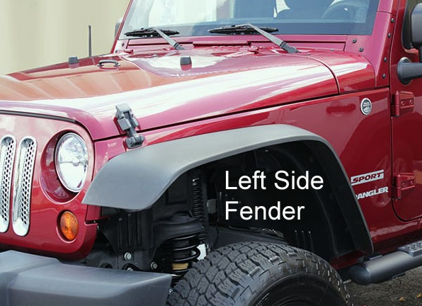 Left Side Fender of a Wrangler Jeep
