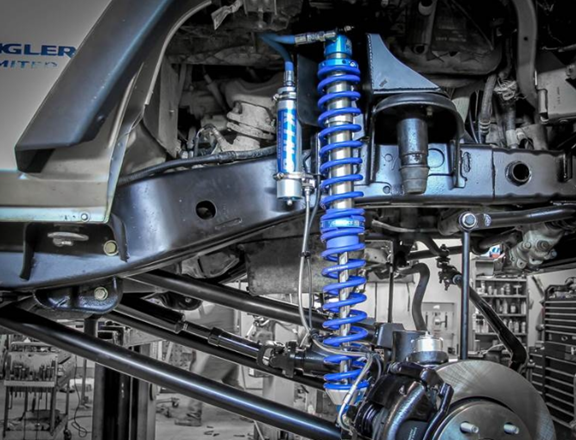 Jeep Wrangler after lift kit installation with new suspension components