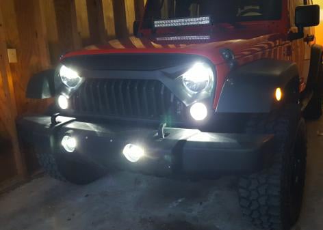 2015 Wrangler with LED Bumper Mounted Fog Lights