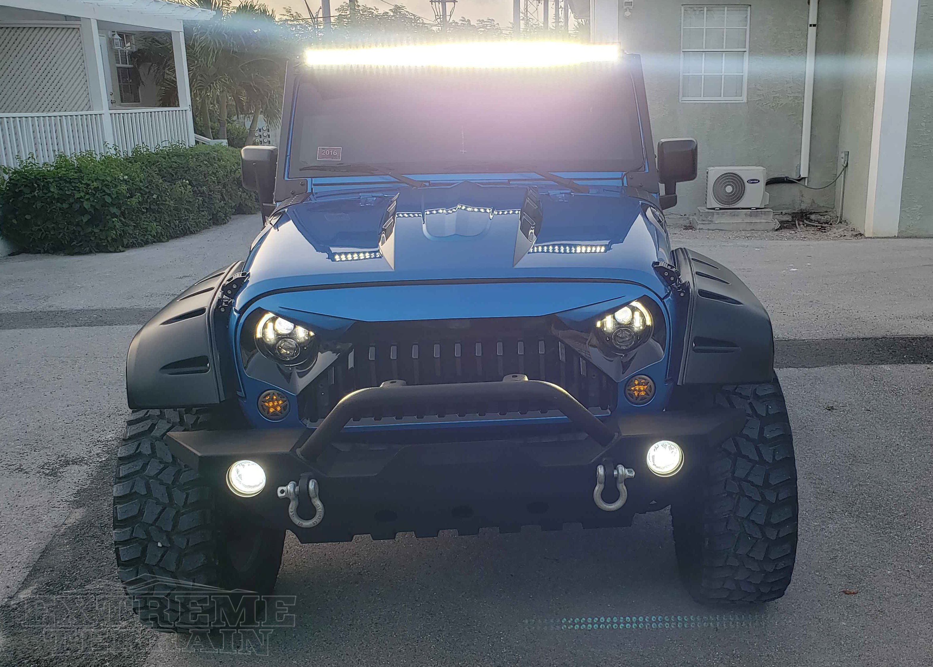 2015 4-Door JK Wrangler with a Roof Mounted Light Bar