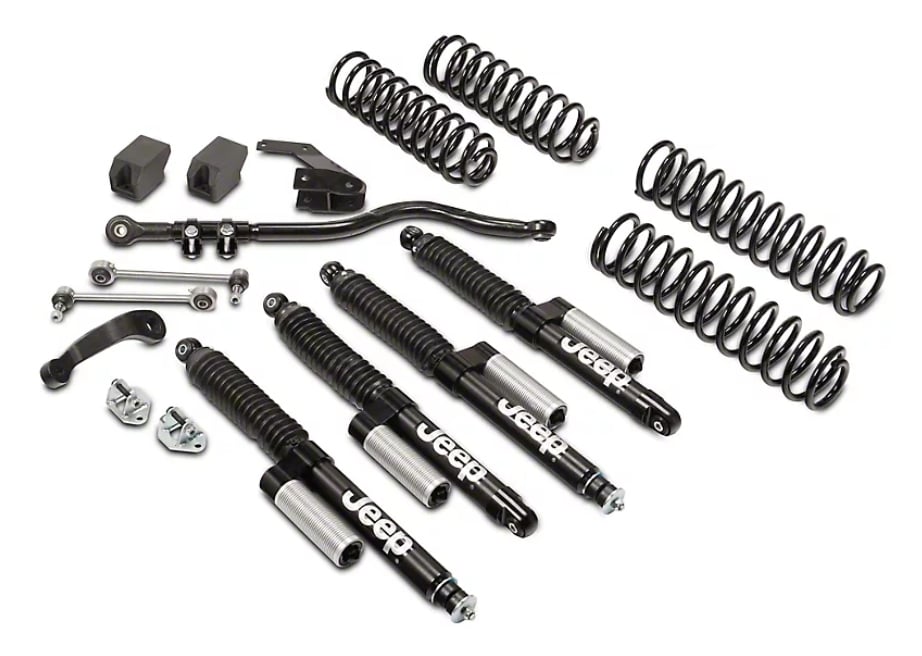 Jeep Wrangler with suspension lift kit for off-road performance