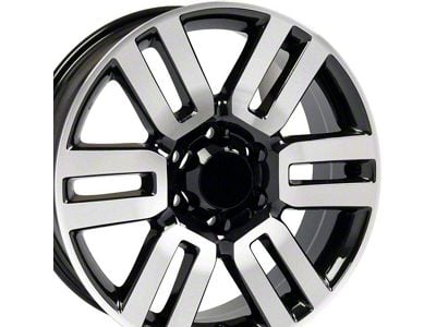 TY10 Gloss Black Machined 6-Lug Wheel; 20x7; 15mm Offset (24-25 Tacoma)