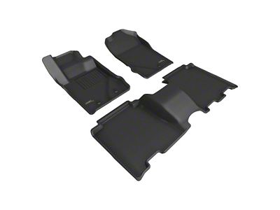 3D MAXpider KAGU Series All-Weather Custom Fit Front and Rear Floor Liners; Black (21-25 Bronco 4-Door)