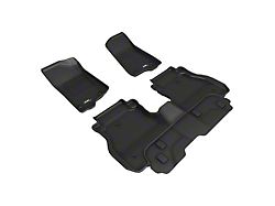3D MAXpider KAGU Series All-Weather Custom Fit Front and Rear Floor Liners; Black (20-26 Jeep Gladiator JT)