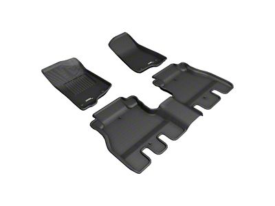 3D MAXpider KAGU Series All-Weather Custom Fit Front and Rear Floor Liners; Black (18-25 Jeep Wrangler JL 4-Door, Excluding 4xe)