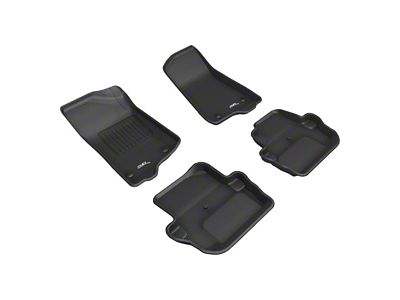 3D MAXpider KAGU Series All-Weather Custom Fit Front and Rear Floor Liners; Black (18-25 Jeep Wrangler JL 2-Door)
