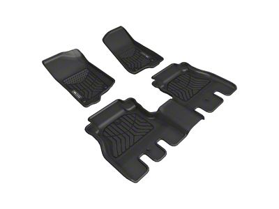 3D MAXpider Maxtrac Series All-Weather Custom Fit Front and Rear Floor Liners; Black (18-25 Jeep Wrangler JL 4-Door, Excluding 4xe)