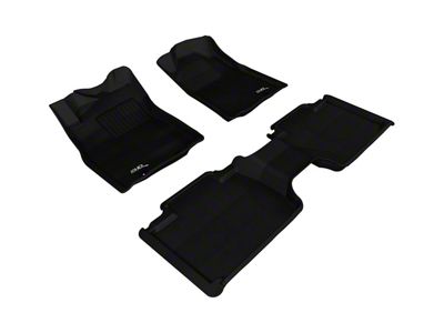 3D MAXpider KAGU Series All-Weather Custom Fit Front and Rear Floor Liners; Black (12-15 Tacoma Access Cab w/ 2nd Row Center Storage Box)