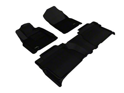 3D MAXpider KAGU Series All-Weather Custom Fit Front and Rear Floor Liners; Black (07-11 Tundra Double Cab)