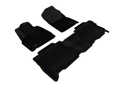 3D MAXpider KAGU Series All-Weather Custom Fit Front and Rear Floor Liners; Black (07-11 Tundra CrewMax)