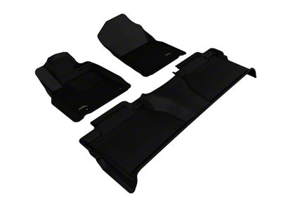 3D MAXpider KAGU Series All-Weather Custom Fit Front and Rear Floor Liners; Black (14-21 Tundra CrewMax)