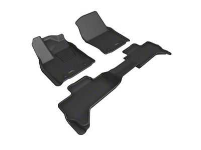 3D MAXpider KAGU Series All-Weather Custom Fit Front and Rear Floor Liners; Black (22-25 Tundra CrewMax)