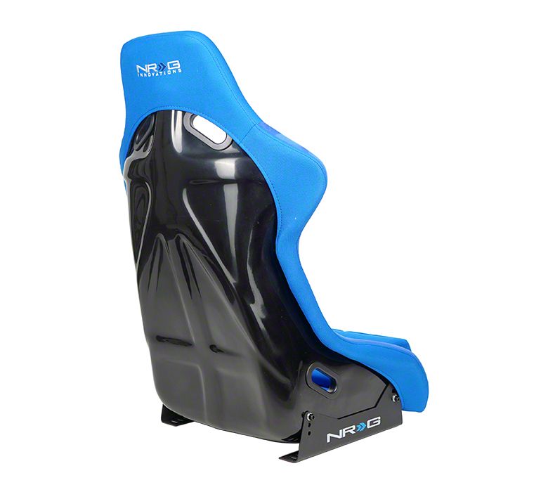 NRG Innovations Tacoma Large Bucket Seat; Blue Cloth FRP-300BL