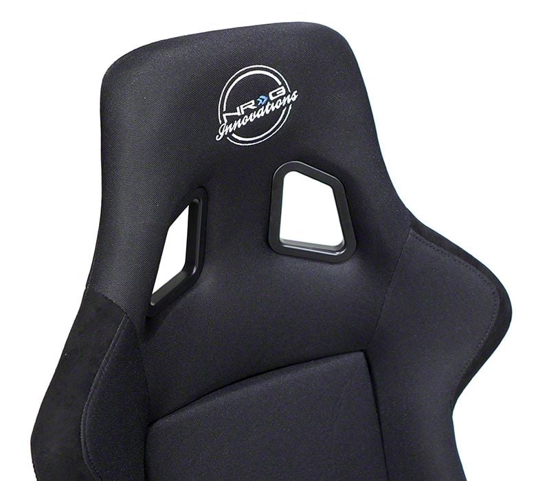 NRG Innovations Tundra X-Large Bucket Seat; Black Cloth FRP-304BK