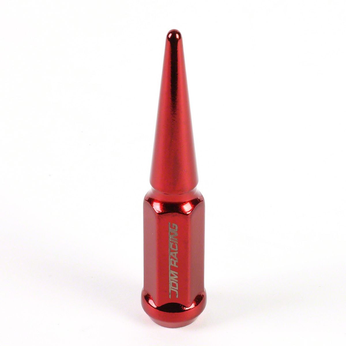 CTM 20pc Red M14x1.5 Spline Spike Lug Nuts + Key – 4.5” Tall, Cone Seat, For Jeep Chrysler Jaguar LR