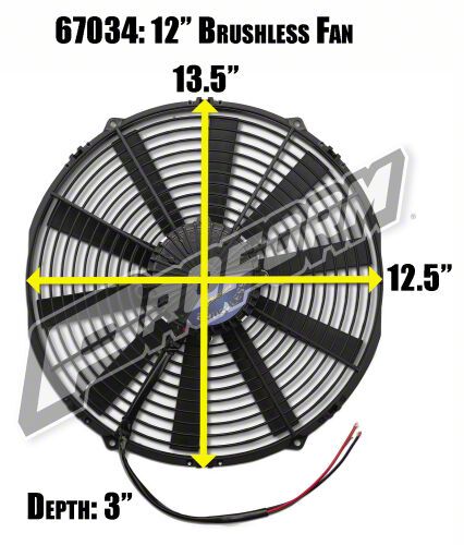 Jeep Wrangler 12-Inch Brushless Electric Radiator Fan; 2100 CFM
