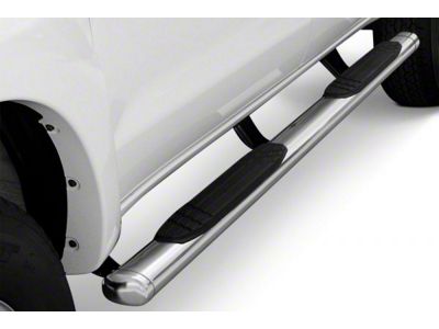 Go Rhino 4-Inch 1000 Series Side Step Bars; Polished (18-24 Jeep Wrangler JL 4-Door)