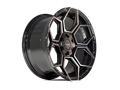 4Play Sport2.0 4PS26 Gloss Black with Brushed Face and Tinted Clear 6-Lug Wheel; 20x9; -6mm Offset (25-26 4Runner)