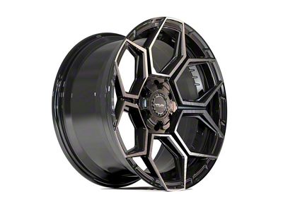4Play Sport2.0 4PS26 Gloss Black with Brushed Face and Tinted Clear 6-Lug Wheel; 22x10; 0mm Offset (25-26 4Runner)