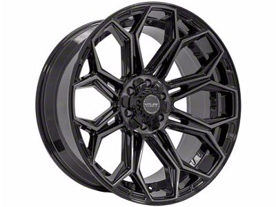 4Play 4P83 Gloss Black with Brushed Face 6-Lug Wheel; 22x12; -44mm Offset (21-25 Bronco, Excluding Raptor)