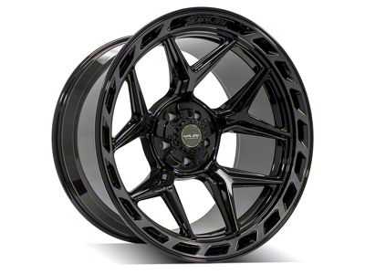4Play 4P55 Gloss Black with Brushed Face Wheel; 22x12; -44mm Offset (20-25 Jeep Gladiator JT)