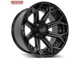 4Play 4P83 Gloss Black with Brushed Face Wheel; 22x12; -44mm Offset (20-26 Jeep Gladiator JT)
