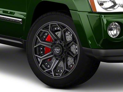 4Play 4P80R Brushed Black Wheel; 20x10; -24mm Offset (05-10 Jeep Grand Cherokee WK)