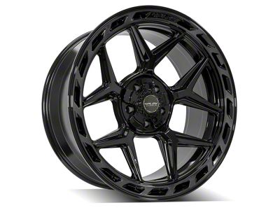 4Play 4P55 Gloss Black with Brushed Face Wheel; 22x10; -18mm Offset (18-25 Jeep Wrangler JL)
