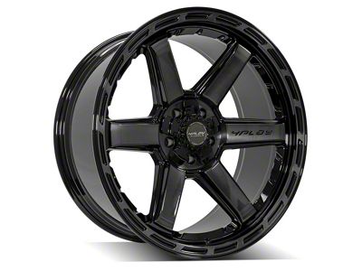 4Play 4P63 Gloss Black with Brushed Face Wheel; 22x10; -18mm Offset (07-18 Jeep Wrangler JK)