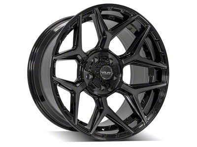 4Play 4P06 Gloss Black with Brushed Face 6-Lug Wheel; 20x10; -18mm Offset (16-24 Titan XD)