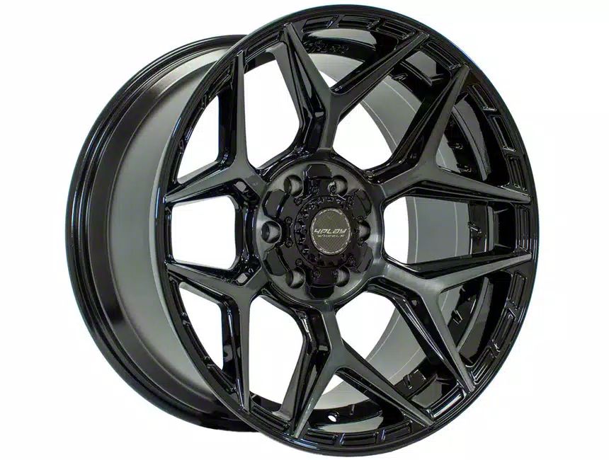 4Play Tundra 4P83 Gloss Black with Brushed Face 6-Lug Wheel; 24x12