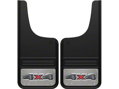 12-Inch x 26-Inch Mud Flaps with 4x4 Logo; Front or Rear (Universal; Some Adaptation May Be Required)