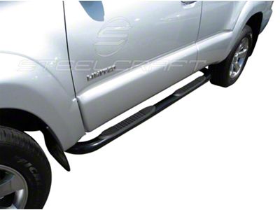 3-Inch Round Side Step Bars; Black (03-09 4Runner)