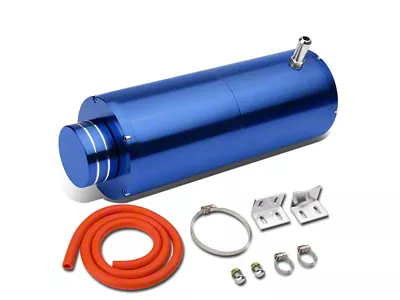 Aluminum Coolant Overflow Tank; Blue (Universal; Some Adaptation May Be Required)