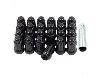 Black 6-Spline Lut Nut Kit; M12 x 1.5; Set of 24 (03-24 4Runner)