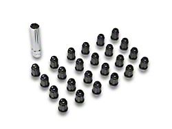 Black Acorn Spline Lug Nuts; M12x1.5; Set of 24 (03-24 4Runner)