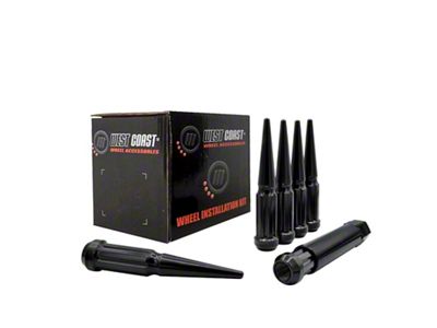 Black Spike Lug Nuts; M12x1.5; Set of 24 (03-24 4Runner)