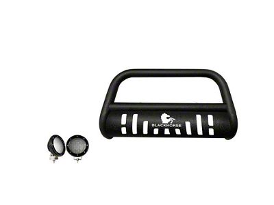 Bull Bar with 5.30-Inch Black Round Flood LED Lights; Textured Black (03-09 4Runner)