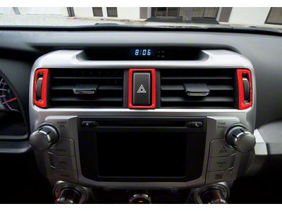Center Air Vent Accent Trim Strip; Gloss TRD Red (14-24 4Runner)