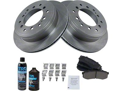 Ceramic 6-Lug Brake Rotor, Pad, Brake Fluid and Cleaner Kit; Rear (10-24 4Runner)