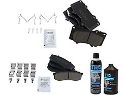 Ceramic Brake Pads with Brake Fluid and Cleaner; Front and Rear (03-24 4Runner)
