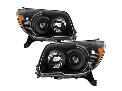 Crystal Headlights; Black Housing; Clear Lens (06-09 4Runner)