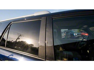 Door Pillar Accent Trim; Domed Carbon Fiber (07-24 4Runner)