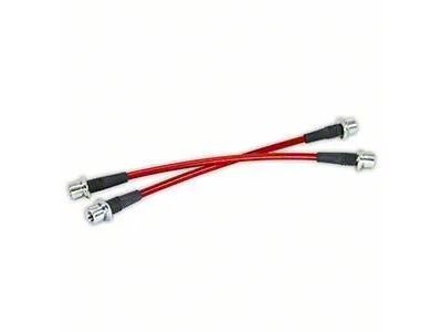 Extended Front Brake Lines; Red (03-24 4Runner)
