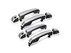 Exterior Door Handles with Keyhole Opening; Front and Rear; Black and Chrome (10-20 4Runner)