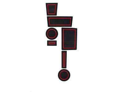 Foam Cup Holder Inserts; Black/Red (10-24 2WD 4Runner)