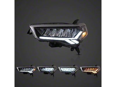 Full LED Headlights; Black Housing; Clear Lens (14-20 4Runner)