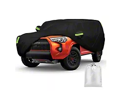 Full Oxford Cloth Car Cover; Black with Green Reflective Strips (03-24 4Runner)