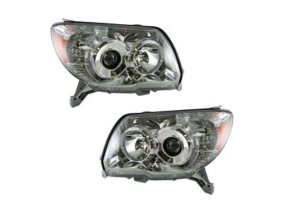 Halogen Headlights; Chrome Housing; Clear Lens (06-09 4Runner w/o Sport Package)