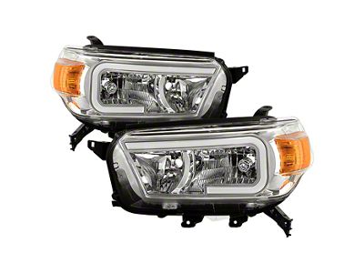 LED Light Bar Headlights; Chrome Housing; Clear Lens (10-13 4Runner)
